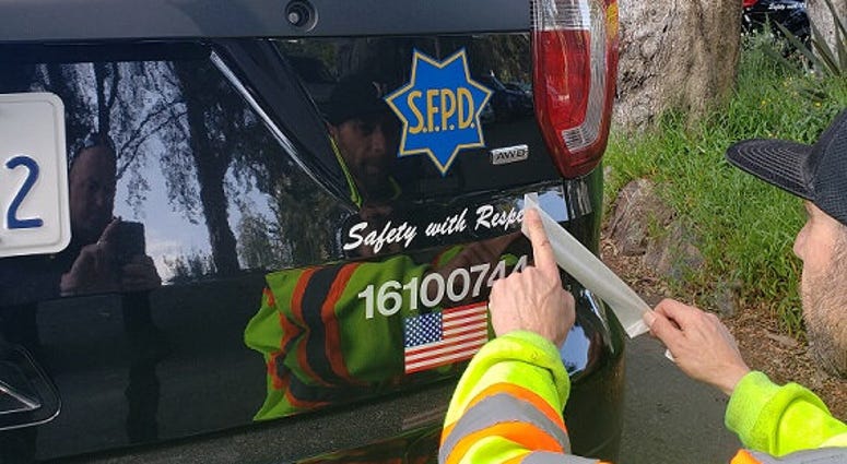 The new motto of the San Francisco Police Department — "Safety and Respect" — has been added to patrol cars. The new motto of the San Francisco Police Department — "Safety and Respect" — has been added to patrol cars.