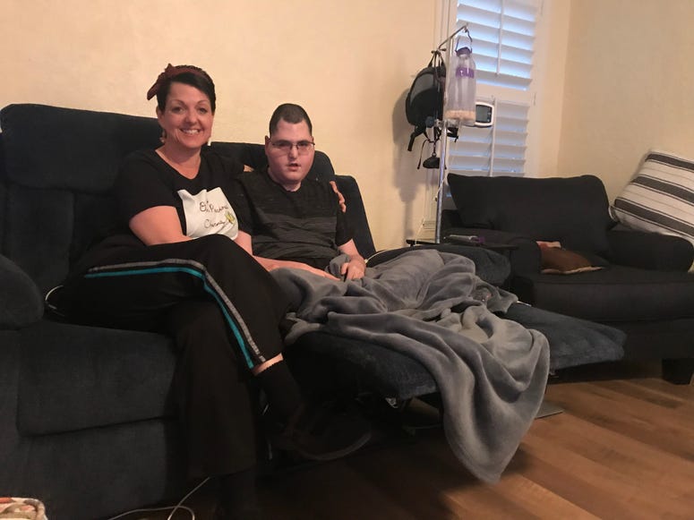 Lynn Jimenez and her son Chris. The family's faith in humanity was recently restored, after their neighbors started a Go Fund Me campaign to replace their stolen holiday yard display. Lynn Jimenez and her son Chris. The family's faith in humanity was recently restored, after their neighbors started a Go Fund Me campaign to replace their stolen holiday yard display.