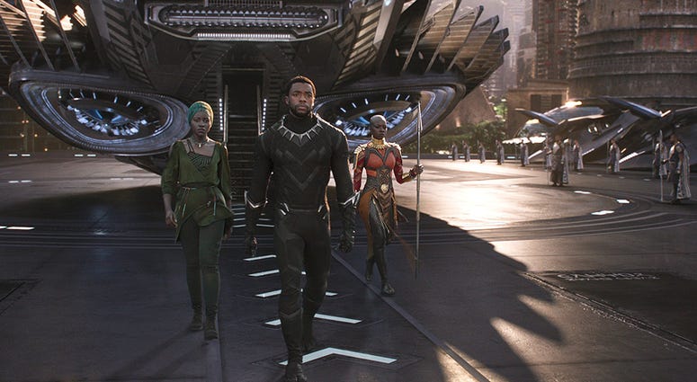 Chadwick Boseman, Danai Gurira, and Lupita Nyong'o in 'Black Panther' Chadwick Boseman, Danai Gurira, and Lupita Nyong'o in 'Black Panther'