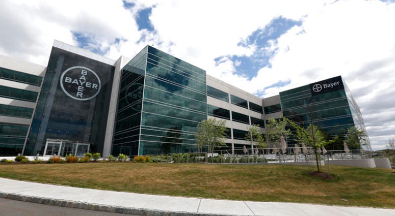 AP18099625573970 FILE - This May 13, 2015, file photo, shows the North American headquarters of Bayer Healthcare in Whippany, N.J. U.S. health officials are placing new restrictions on a contraceptive implant that has been subject to thousands of reports of painful compli
