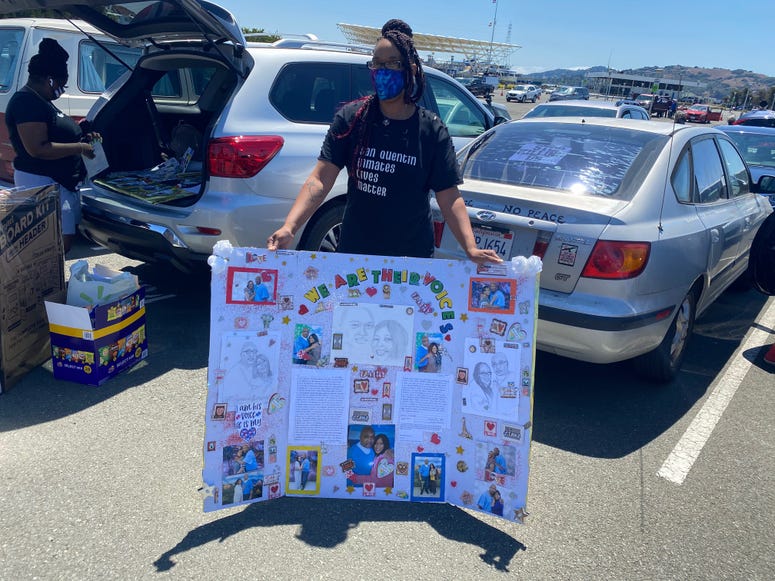 Protesters march to San Quentin calling for the mass release of prisoners.