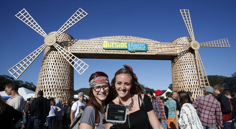 Claire Fabrocini, left, and Kim Horst, of Los Angeles, take a selfie with their GoPro camera during day one of the Outside Lands music festival at Golden Gate Park in San Francisco on August 8, 2014. Claire Fabrocini, left, and Kim Horst, of Los Angeles, take a selfie with their GoPro camera during day one of the Outside Lands music festival at Golden Gate Park in San Francisco on August 8, 2014.