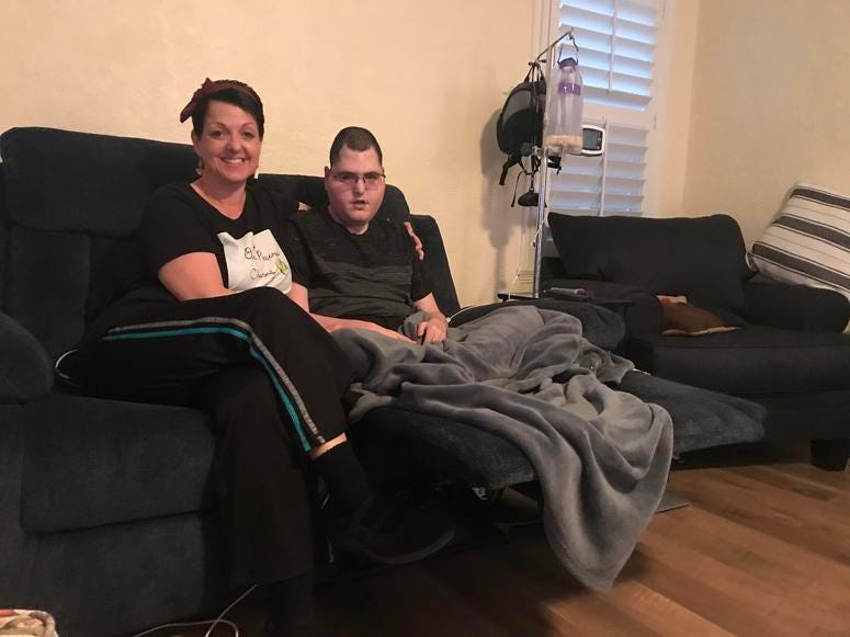 Lynn Jimenez and her son Chris. The family's faith in humanity was recently restored, after their neighbors started a Go Fund Me campaign to replace their stolen holiday yard display. Lynn Jimenez and her son Chris. The family's faith in humanity was recently restored, after their neighbors started a Go Fund Me campaign to replace their stolen holiday yard display.