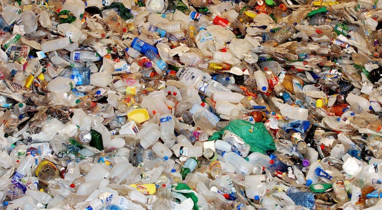 Recycling Plant 4/12/2006 - File photo dated 12/4/2006 of plastic at a recycling bay at BIFFA recycling plant in Beaumont Leys in Leicestershire. Prime Minister Theresa May will pledge to eliminate all avoidable plastic waste within 25 years as she unveils the Government
