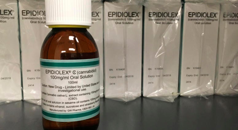 AP18176632561702 This May 23, 2017 file photo shows GW Pharmaceuticals' Epidiolex, a medicine made from the marijuana plant but without THC. U.S. health regulators on Monday, June 25, 2018, approved the first prescription drug made from marijuana, a milestone that could s