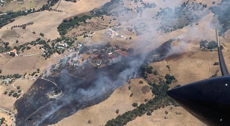 Cal Fire said that two buildings were destroyed by the Aborn Fire in San Jose on July 15, 2019. Cal Fire said that two buildings were destroyed by the Aborn Fire in San Jose on July 15, 2019.