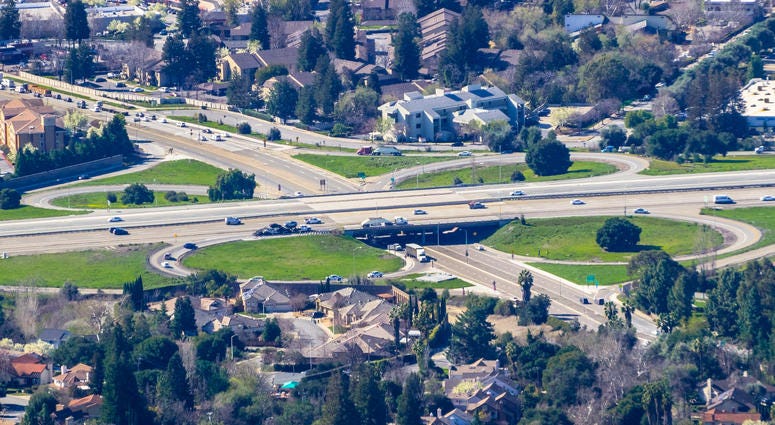 A view of a freeway passing through Fremont. A view of a freeway passing through Fremont.