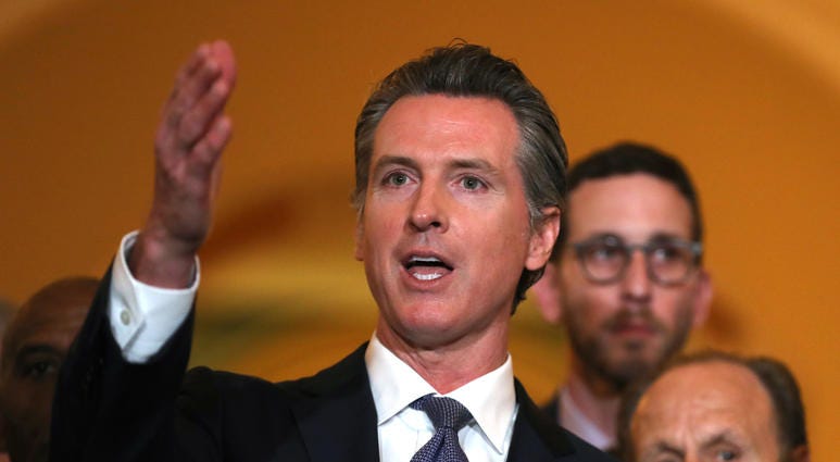 California Gov. Gavin Newsom speaks during a news conference at the California State Capitol on March 13, 2019 in Sacramento, California. California Gov. Gavin Newsom speaks during a news conference at the California State Capitol on March 13, 2019 in Sacramento, California.