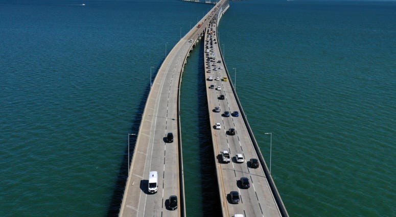 Traffic moves across the Richmond-San Rafael Bridge on September 17, 2019 in Mill Valley, California. Traffic moves across the Richmond-San Rafael Bridge on September 17, 2019 in Mill Valley, California.