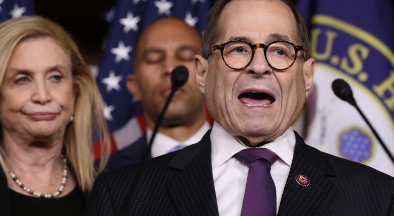 House Judiciary Committee Chairman Jerrold Nadler (D-NY) speaks during a news conference following the passage of a resolution formalizing the impeachment inquiry centered on U.S. President Donald Trump October 31, 2019. House Judiciary Committee Chairman Jerrold Nadler (D-NY) speaks during a news conference following the passage of a resolution formalizing the impeachment inquiry centered on U.S. President Donald Trump October 31, 2019.