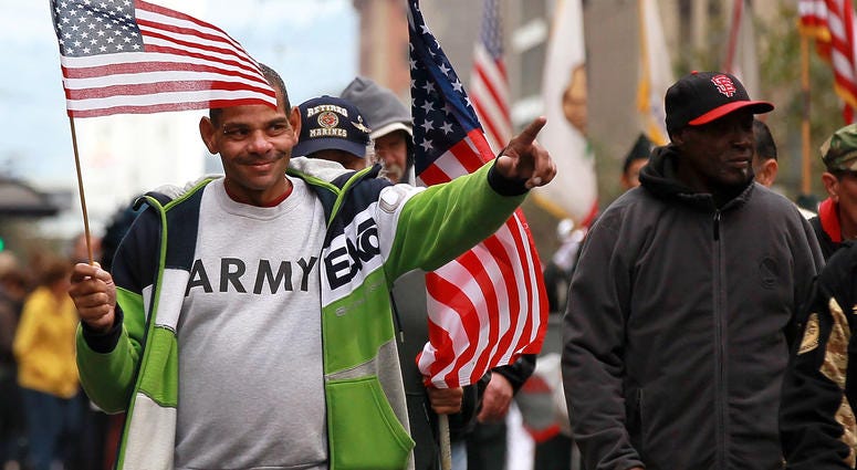 A U.S. Army veteran acknowledges the crowd during the 92nd Annual San Francisco Veterans Day Parade on November 11, 2011. This Sunday’s parade will begin at 11am from The Embarcadero at North Point Street. A U.S. Army veteran acknowledges the crowd during the 92nd Annual San Francisco Veterans Day Parade on November 11, 2011. This Sunday’s parade will begin at 11am from The Embarcadero at North Point Street.