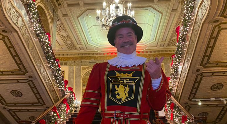 Tom Sweeney has been a beefeater at the Sir Francis Drake hotel for 43 years. Tom Sweeney has been a beefeater at the Sir Francis Drake hotel for 43 years.