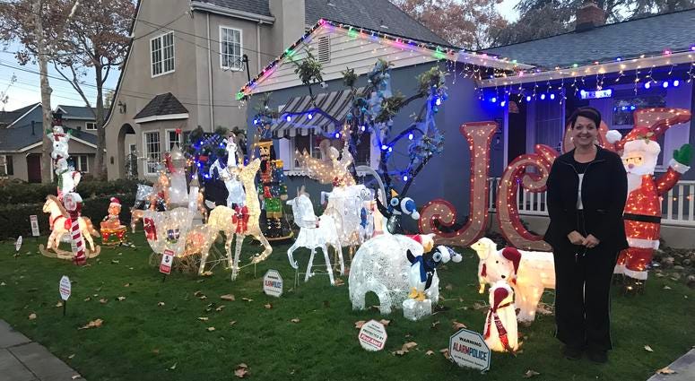 A San Jose neighborhood saves the day for Lynn Jimenez and her son Chris after their holiday yard display was hit by thieves. A San Jose neighborhood saves the day for Lynn Jimenez and her son Chris after their holiday yard display was hit by thieves.