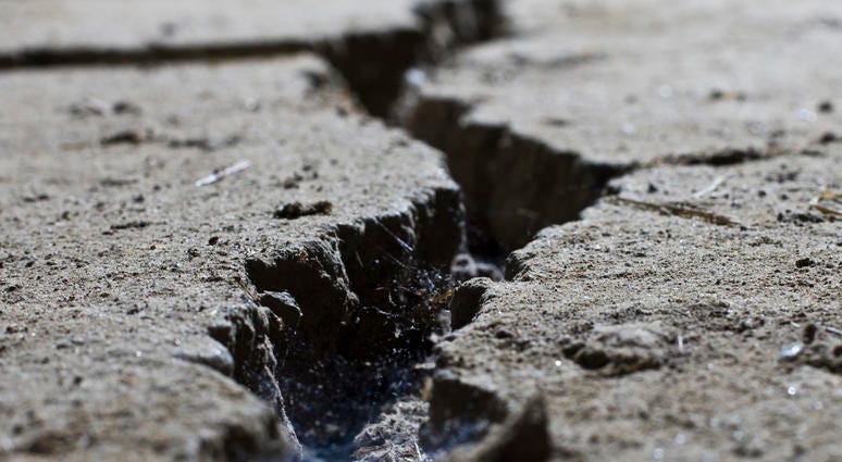 Post Earthquake Road Crack earthquake crack