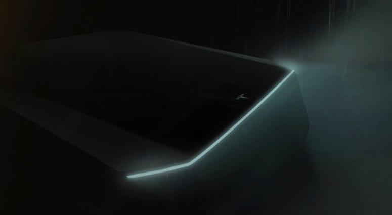 Teaser image for Tesla's upcoming Cybertruck pickup Teaser image for Tesla's upcoming Cybertruck pickup