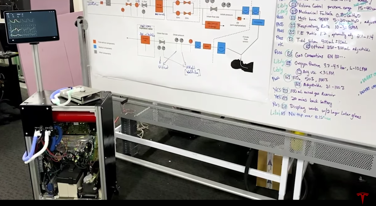 Tesla demonstrates ventilator prototype Tesla demonstrates ventilator prototype