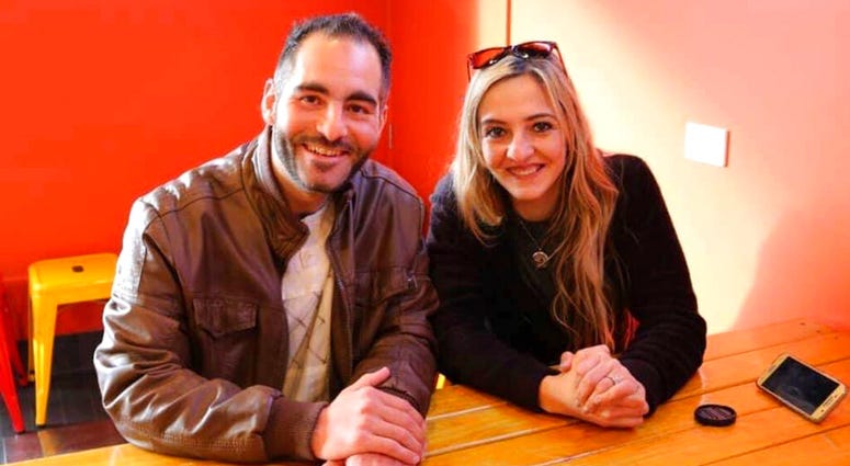 This photo provided by Aya Al-Umari shows Hussein Al-Umari and his sister, Aya Al-Umari, in early 2018. Hussein, left, 35, was killed in the Al Noor mosque attack in Christchurch, New Zealand AP DO NOT USE