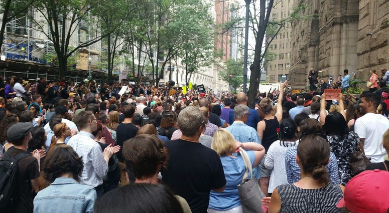 Hundreds of Protesters gather downtown seeking answers for the police shooting of 17-year-old Antwon Rose Jr. Grant Street