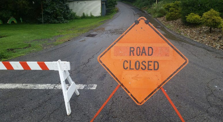 Road Closed Sign on Nelson Run Road Closed