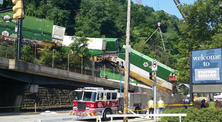 Train Derailment Cleanup at Station Square