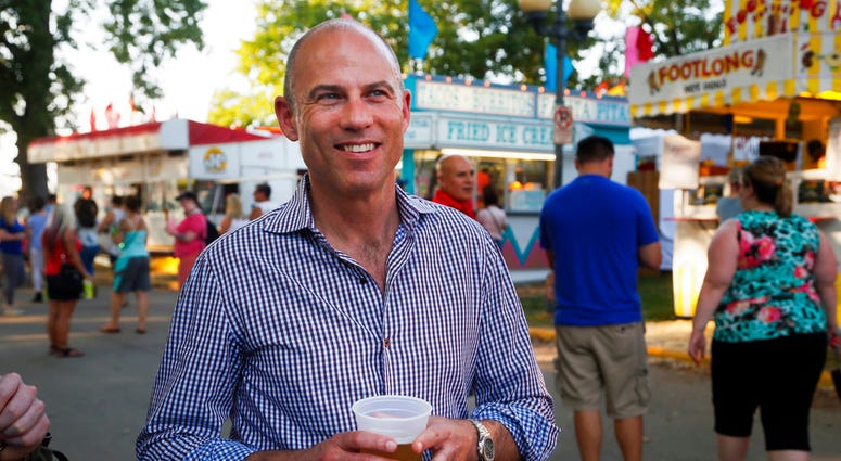 Michael Avenatti, the lawyer representing adult film actress Stormy Daniels, drinks a beer at the Iowa State Fair in Des Moines, Iowa, DO NOT USE