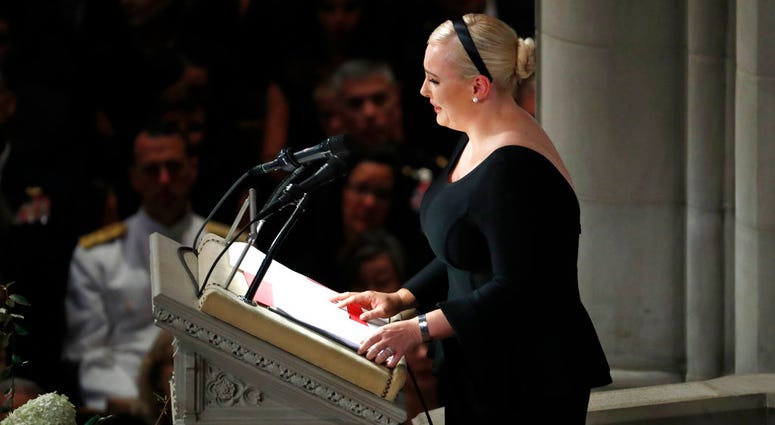 Meghan McCain speaks at a memorial service for her father, Sen. John McCain Meghan McCain speaks at a memorial service for her father, Sen. John McCain