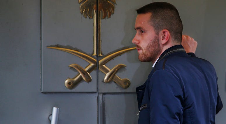 A man waits to enter Saudi Arabia's consulate in Istanbul, Friday, Oct. 19, 2018 A man waits to enter Saudi Arabia's consulate in Istanbul, Friday, Oct. 19, 2018