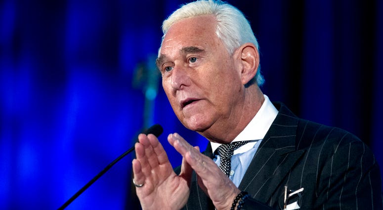 Roger Stone speaks at the American Priority Conference in Washington. Stone Roger Stone speaks at the American Priority Conference in Washington. Stone