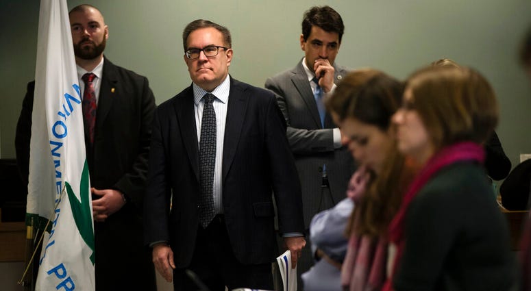 Acting Environmental Protection Agency Administrator Andrew Wheeler walks to a podium a news conference in Philadelphia, Thursday, Feb. 14, 2019 AP DO NOT USE