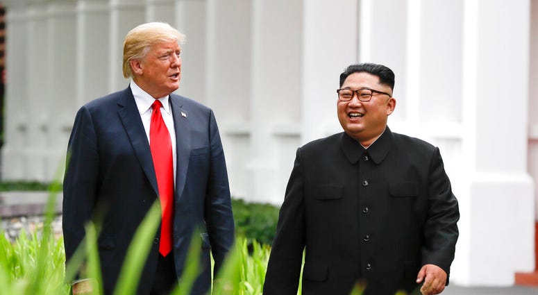 U.S. President Donald Trump, left, and North Korea leader Kim Jong Un AP DO NOT USE