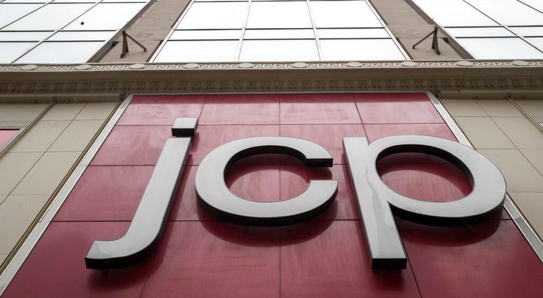 J.C. Penney logo is seen hanging outside the Manhattan mall in New York. AP DO NOT USE