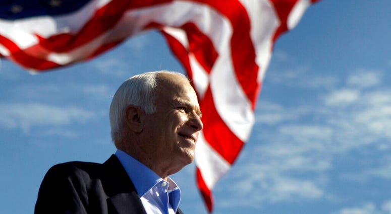 In this Nov. 3, 208 file photo, Republican presidential candidate Sen. John McCain, R-Ariz. speaks at a rally outside Raymond James Stadium in Tampa, Fla. AP DO NOT USE