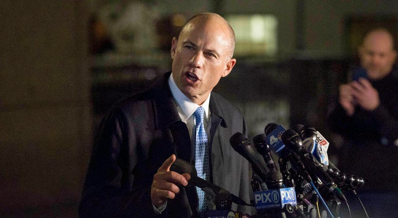 Attorney Michael Avenatti delivers remarks in front of federal court after his initial appearance in an extortion case Monday, March 25, 2019, in New York. AP DO NOT USE