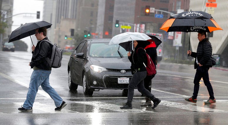 According to a study released in April 2019 in the Bulletin of the American Meteorological Society, even light rain significantly increases the risk of a fatal car crash. AP DO NOT USE