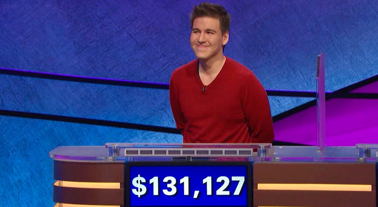 This file image made from video and provided by Jeopardy Productions, Inc. shows "Jeopardy!" contestant James Holzhauer on an episode that aired on April 17, 2019. AP DO NOT USE