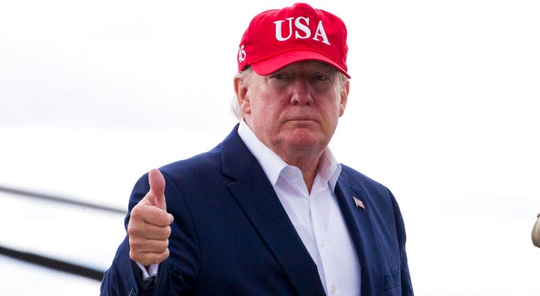 President Donald Trump gives thumbs up before departing Shannon Airport, Friday, June 7, 2019, in Shannon, Ireland. AP DO NO TUSE