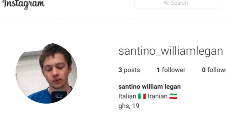 This screenshot of Santino William Legan's Instagram account AP DO NOT USE