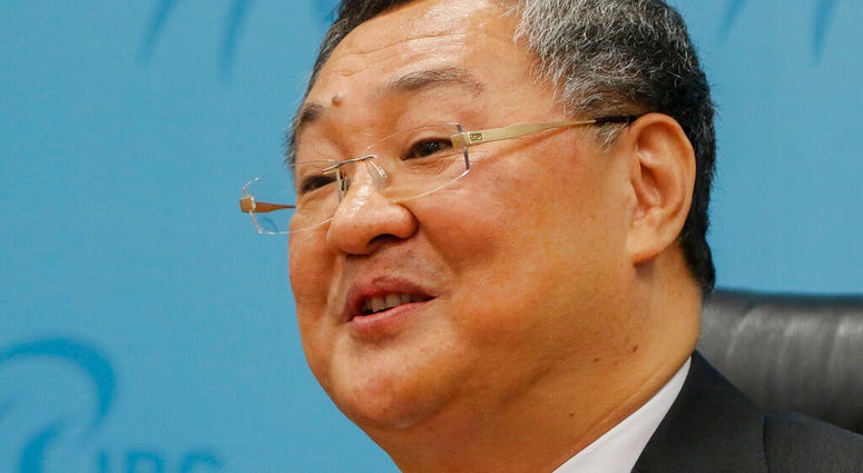 Director of the foreign ministry's Arms Control Department, Fu Cong speaks during a press conference at the Ministry of Foreign Affair building in Beijing, Tuesday, Aug. 6, 2019. AP DO NOT USE
