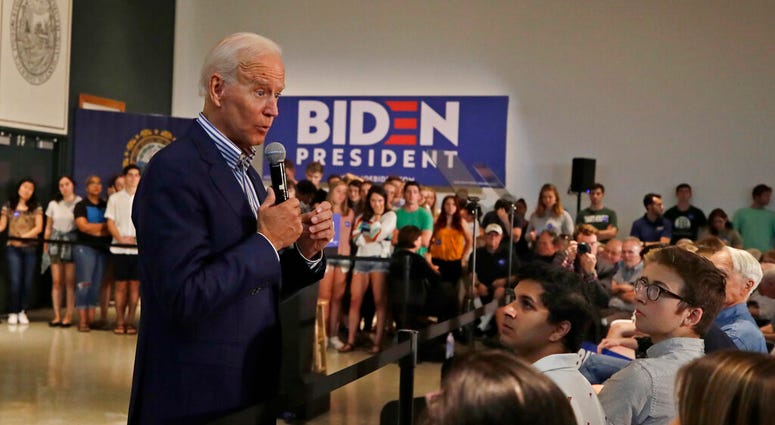 Democratic presidential candidate former Vice President Joe Biden speaks during a campaign event at Dartmouth College, Friday, Aug. 23, 2019, in Hanover, N.H. Democratic presidential candidate former Vice President Joe Biden speaks during a campaign event at Dartmouth College, Friday, Aug. 23, 2019, in Hanover, N.H.