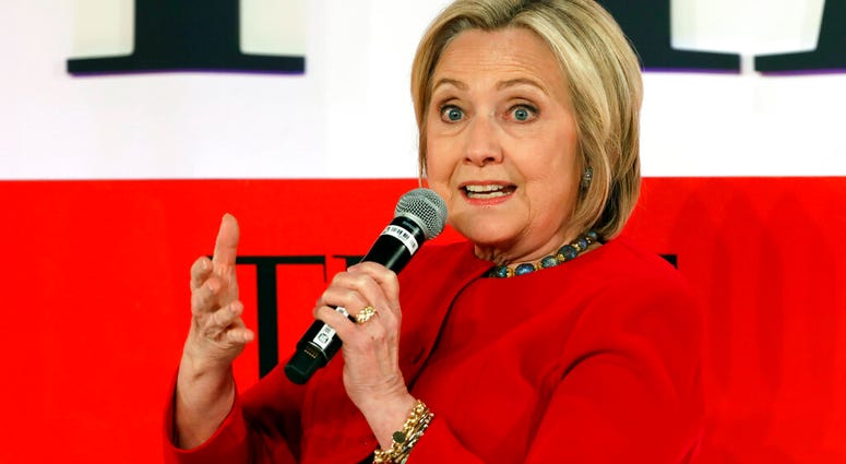In this April 23, 2019, file photo, Hillary Clinton speaks during the TIME 100 Summit, in New York. AP DO NOT USE