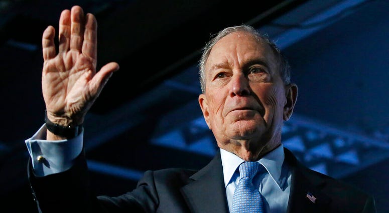 Democratic presidential candidate and former New York City Mayor Mike Bloomberg waves after speaking at a campaign event, Thursday, Feb. 20, 2020, in Salt Lake City.
