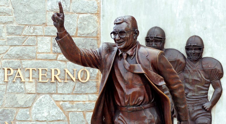 the statue of former Penn State University head football coach Joe Paterno outside Beaver Stadium. the statue of former Penn State University head football coach Joe Paterno outside Beaver Stadium.