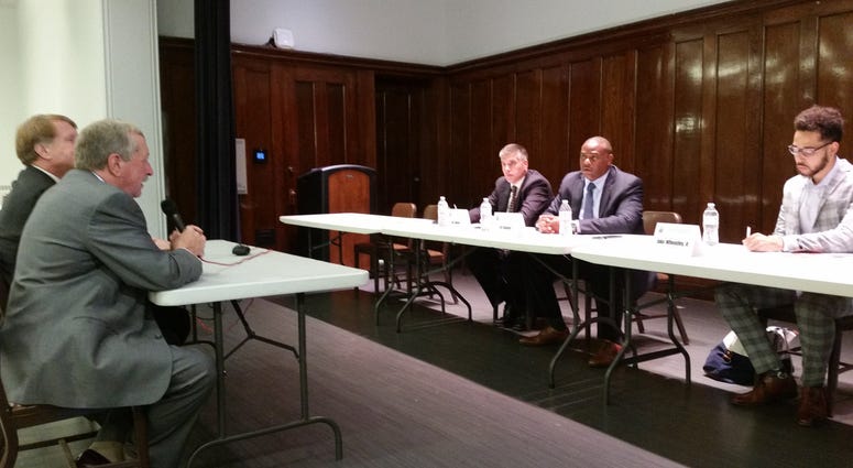 A gun legislation committee hearing in Homewood