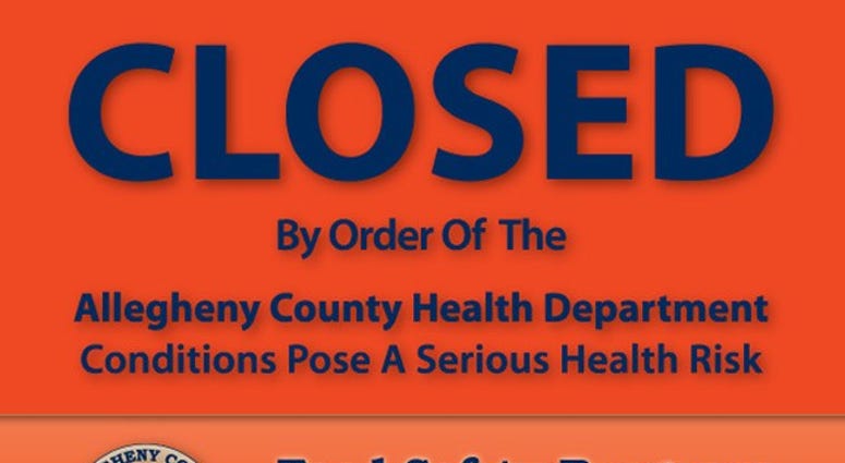 Closed Alert from the Allegheny County Health Department