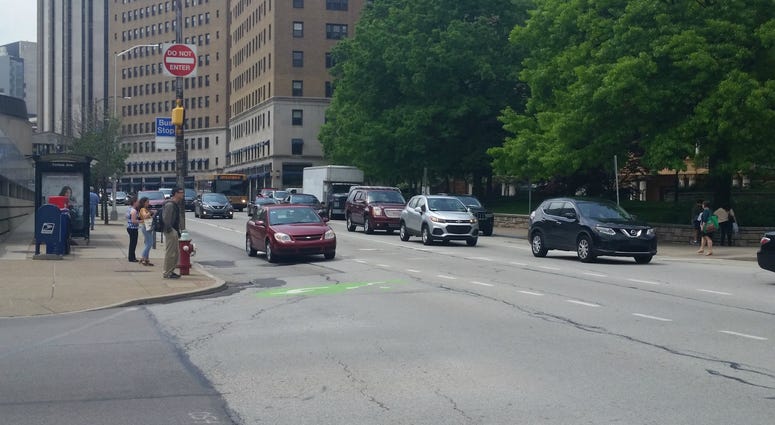 PennDOT is using the Forbes Avenue reconstruction project in Oakland to remind motorists to slow down and pay attention in highway construction zones. PennDOT is using the Forbes Avenue reconstruction project in Oakland to remind motorists to slow down and pay attention in highway construction zones.