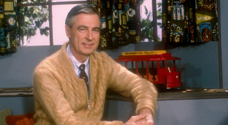 Mr. Rogers with Neighborhood Trolley