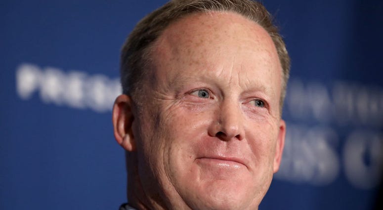 WASHINGTON, DC - AUGUST 13: Former White House Press Secretary Sean Spicer answers questions during an appearance at the National Press Club August 13, 2018 in Washington, DC. Spicer is promoting his new book "The Briefing: