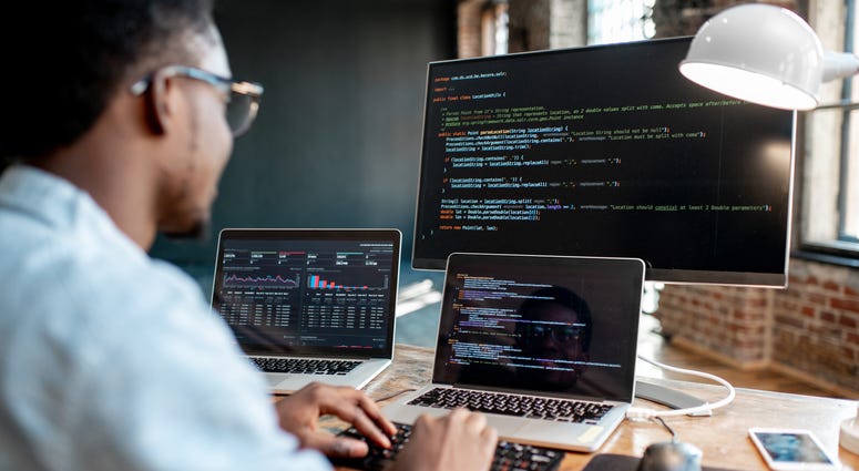Man working at a computer