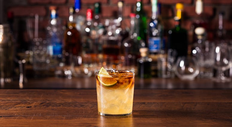 Mixed drink at a bar