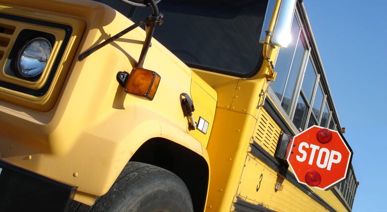 School Bus with stop sign out